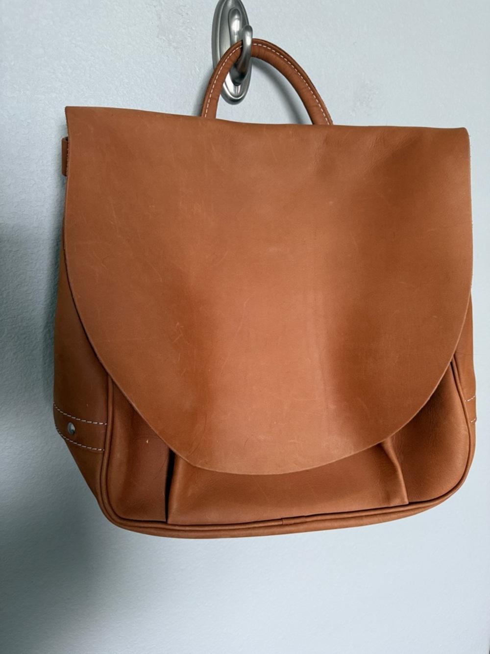J. Peterman Classic Brown Leather Shoulder Bag